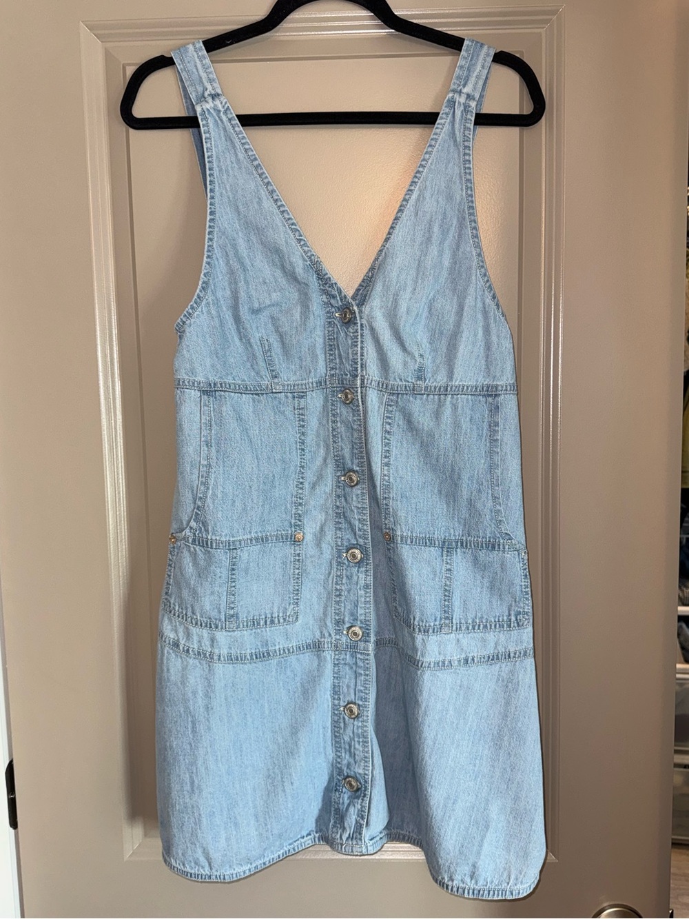Free People front button denim dress